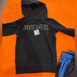 Nike Black Kids' Hoodie with 'Just Do It.' Graphic
